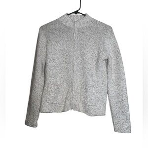 Eileen Fisher Beige Linen Blend Full Zip Long Sleeve Sweater Cardigan Sz PS